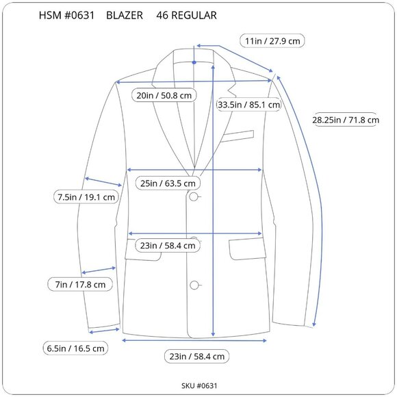 Hart Schaffner Marx Men's Blazer Blue Lined Notch Lapel Two Button Vented 46R - Picture 4 of 9